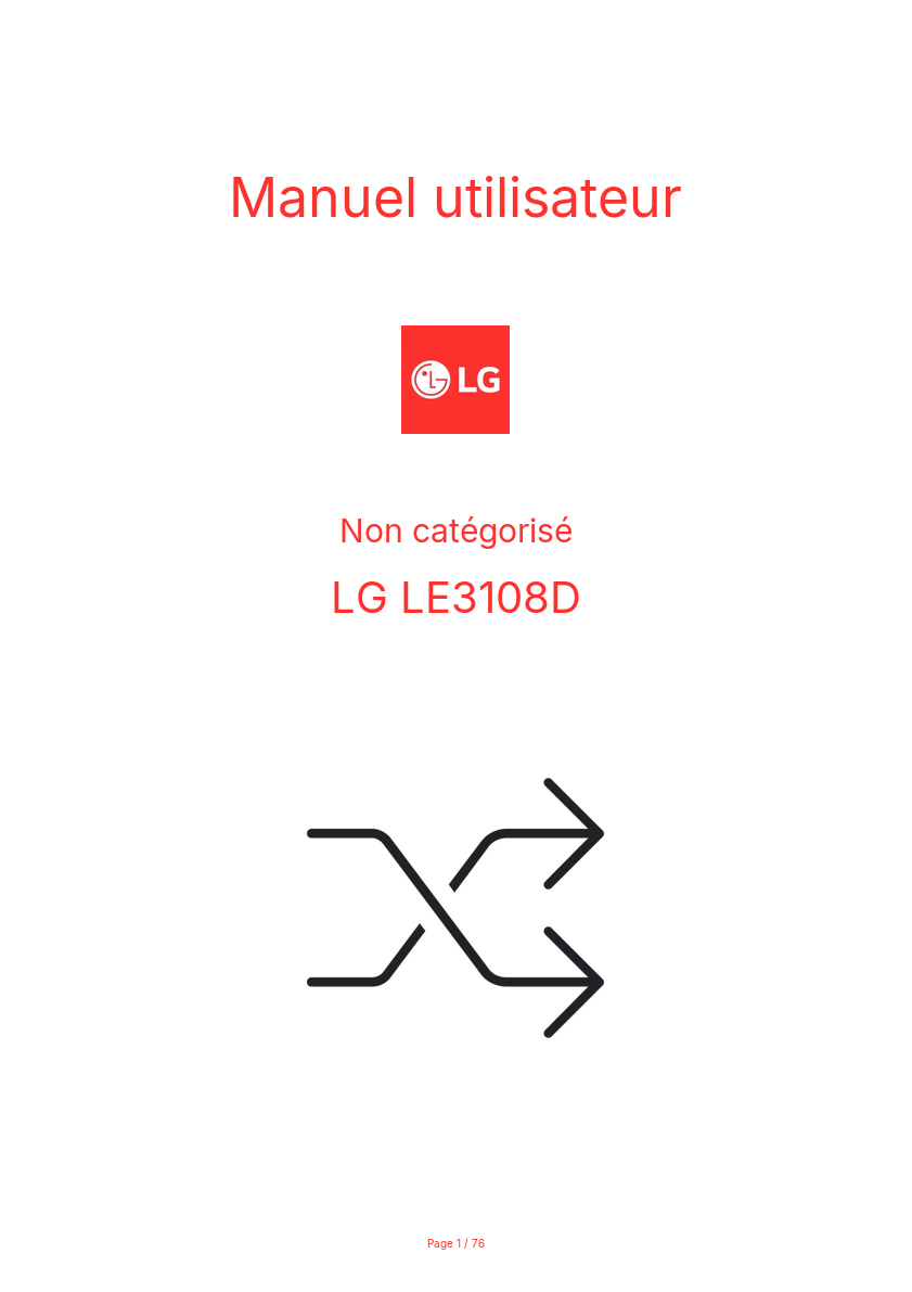 Page n°1 - Manuel utilisateur LG LE3108D