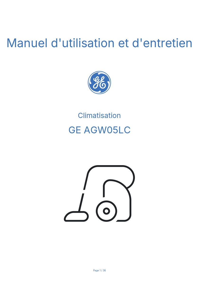 Image de la première page du manuel de l'appareil AGW05LC
