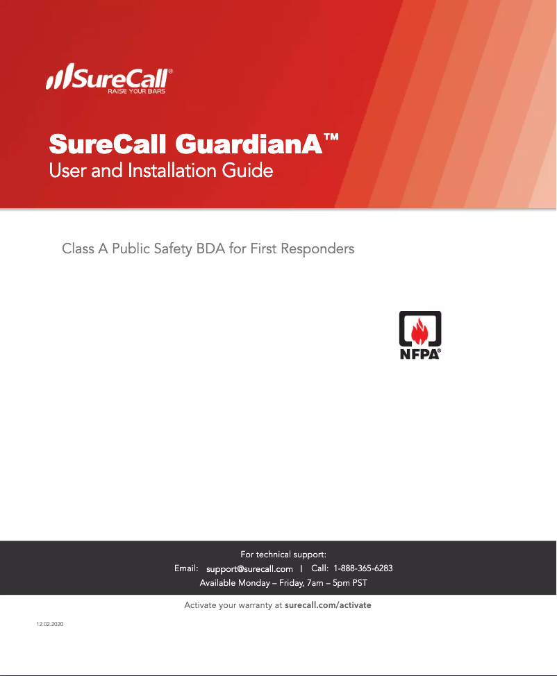 Page 1 de la notice Manuel utilisateur SureCall Guardian A