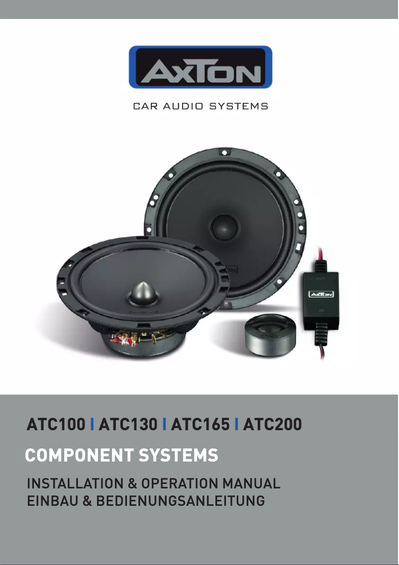 Page n°1 - Manuel utilisateur Axton ATC165