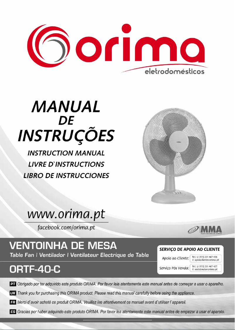 Page n°1 - Manuel utilisateur Orima ORTF 40 C