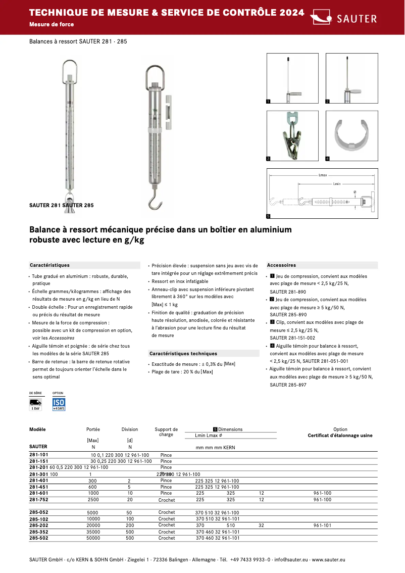 Page n°1 - Brochure Sauter 281-301