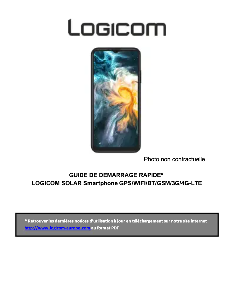 Page 1 de la notice Manuel utilisateur Logicom Solar