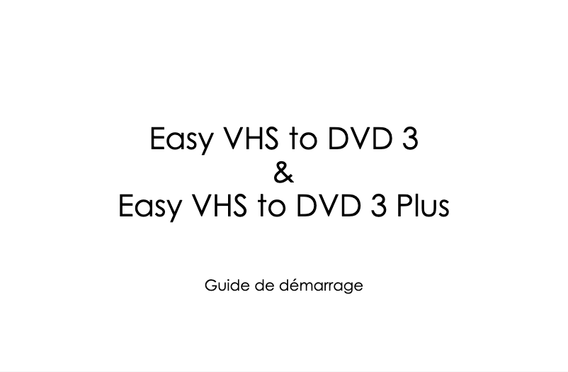 Image de la première page du manuel de l'appareil Easy VHS to DVD 3
