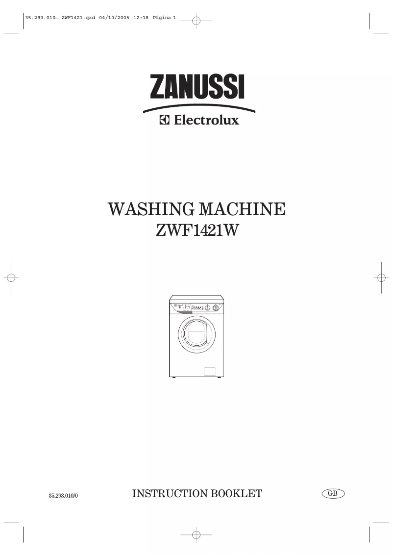 Page 1 de la notice Manuel utilisateur Zanussi-Electrolux ZWF 1421 W