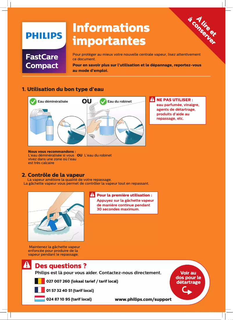 Image de la première page du manuel de l'appareil FastCare Compact GC6709