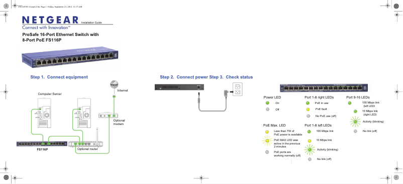 Image de la première page du manuel de l'appareil ProSafe FS116P