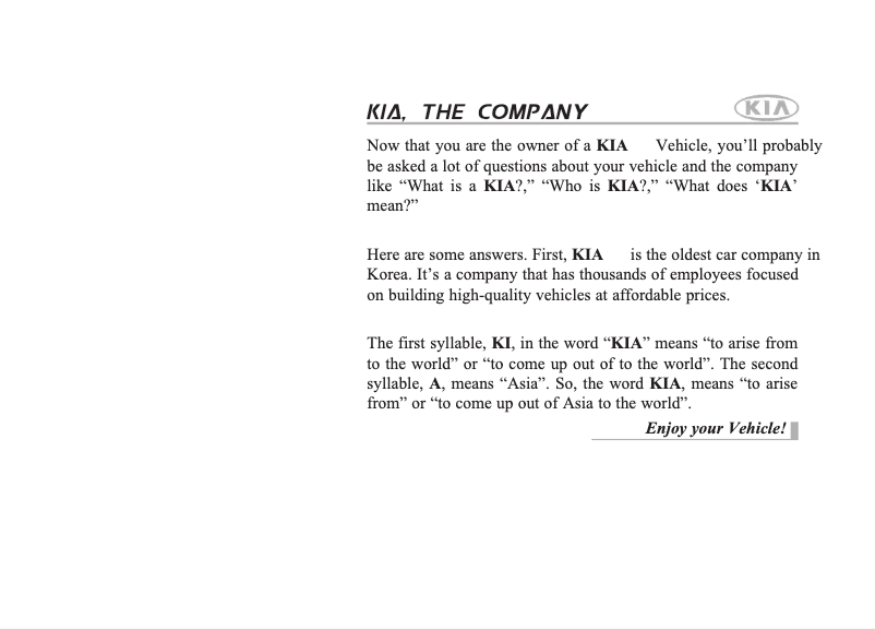 Page 1 de la notice Manuel utilisateur Kia Sorento (2010)