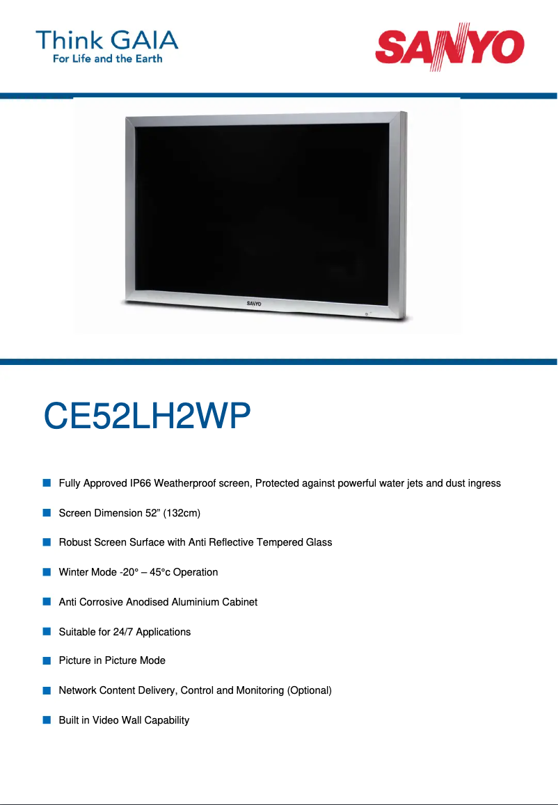 Página 1 del manual Manual de usuario Sanyo CE52LH2WP