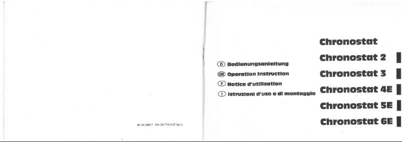 Image de la première page du manuel de l'appareil Chronostat 4E