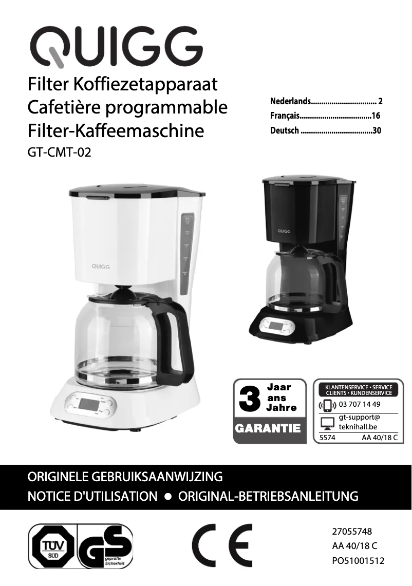 Image de la première page du manuel de l'appareil GT-CMT-02