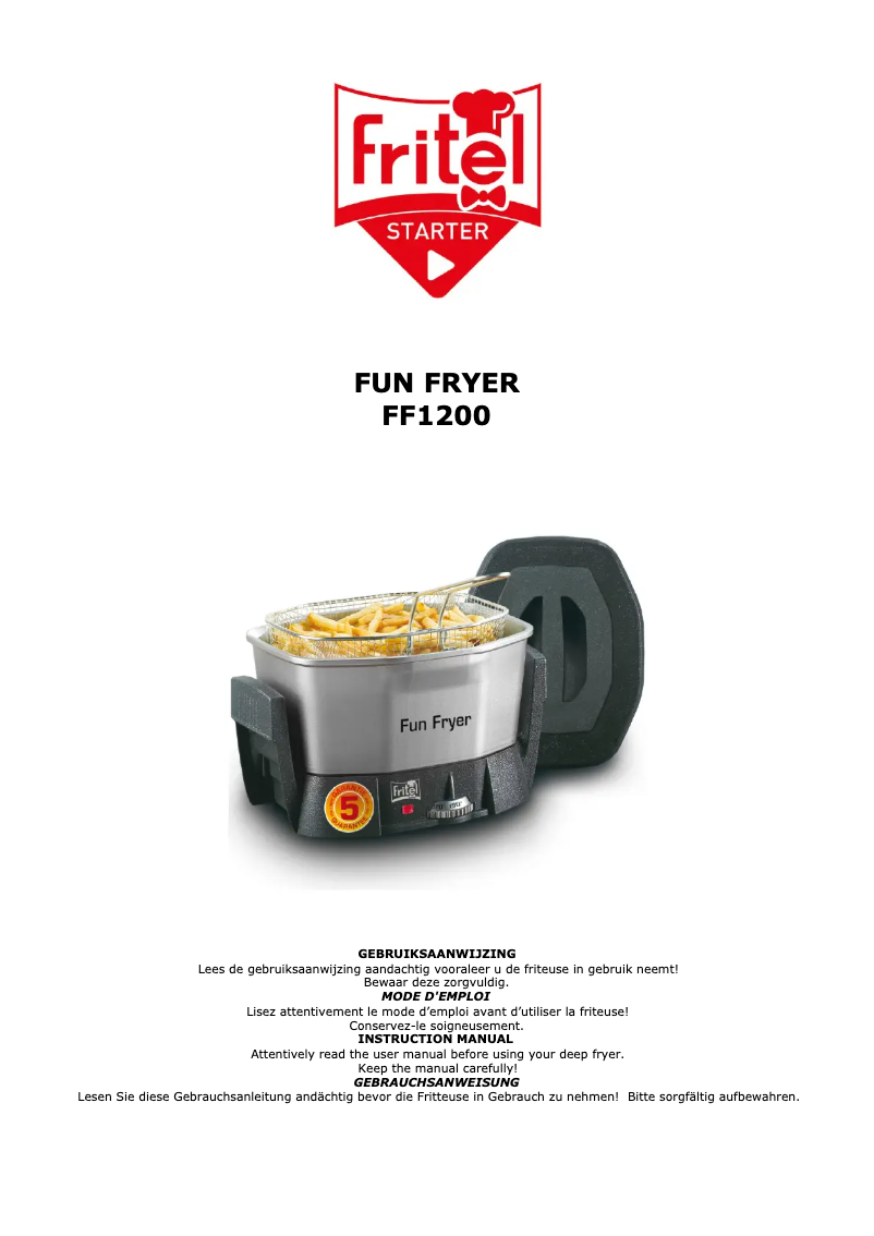 Image de la première page du manuel de l'appareil Fun Fryer FF1200