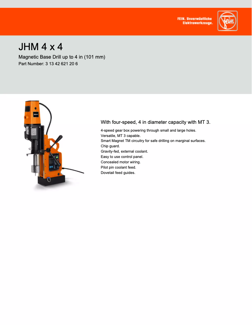 Page n°1 - Manuel utilisateur Fein JHM 4 x 4