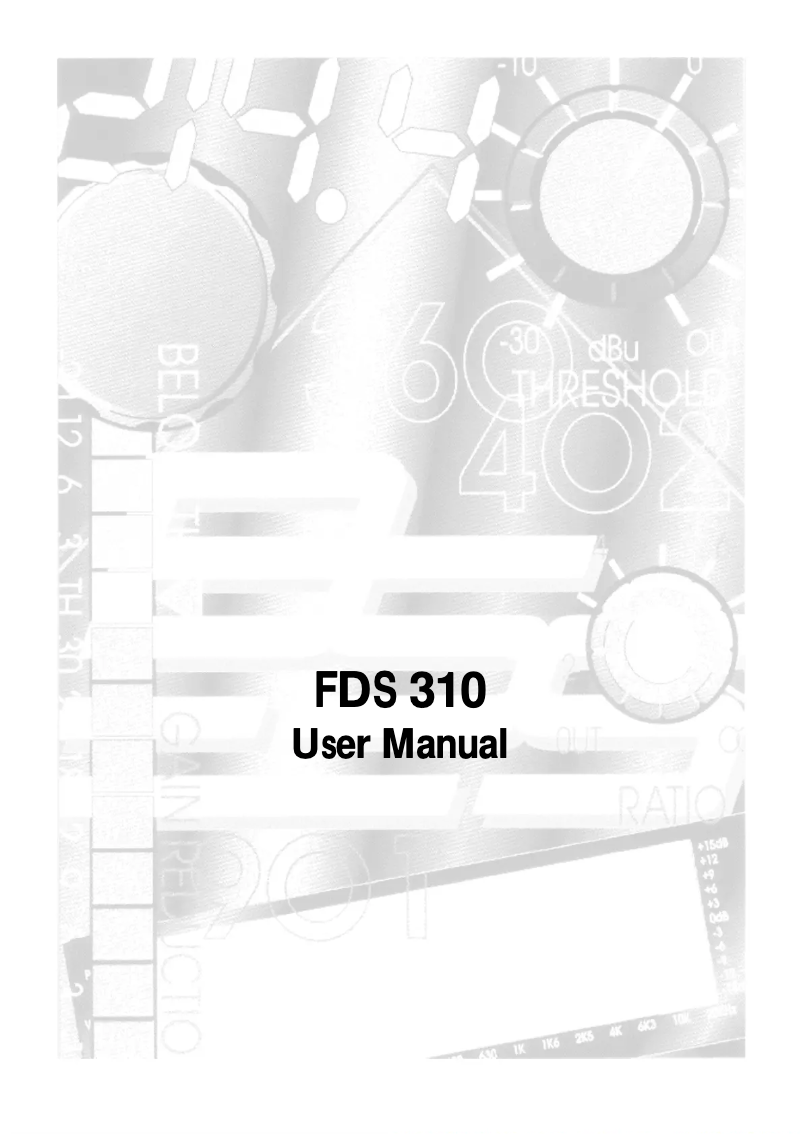 Page n°1 - Manuel utilisateur BSS Audio FDS-310