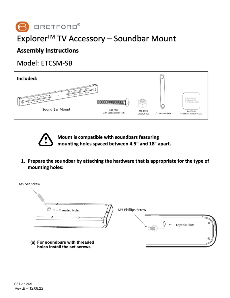 Page 1 de la notice Manuel utilisateur Bretford Explorer ETCSM-SB
