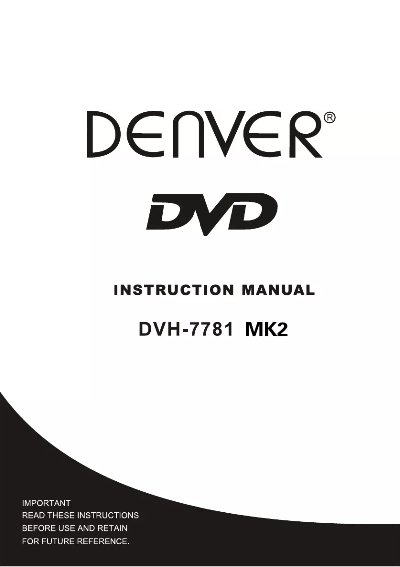 Page 1 de la notice Manuel utilisateur Denver DVH-7781MK2