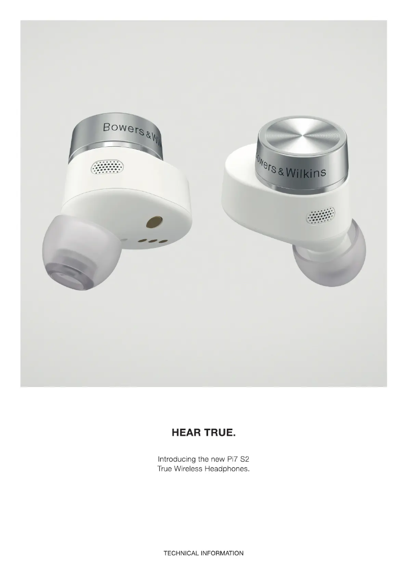 Página 1 del manual Ficha técnica Bowers & Wilkins Pi7 S2