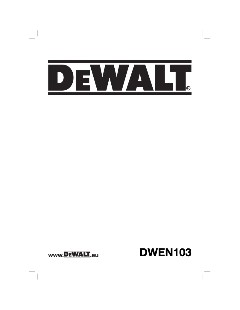 Page 1 de la notice Manuel utilisateur DeWalt DWEN103