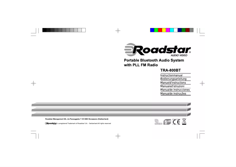 Page 1 de la notice Manuel utilisateur Roadstar TRA-800BT