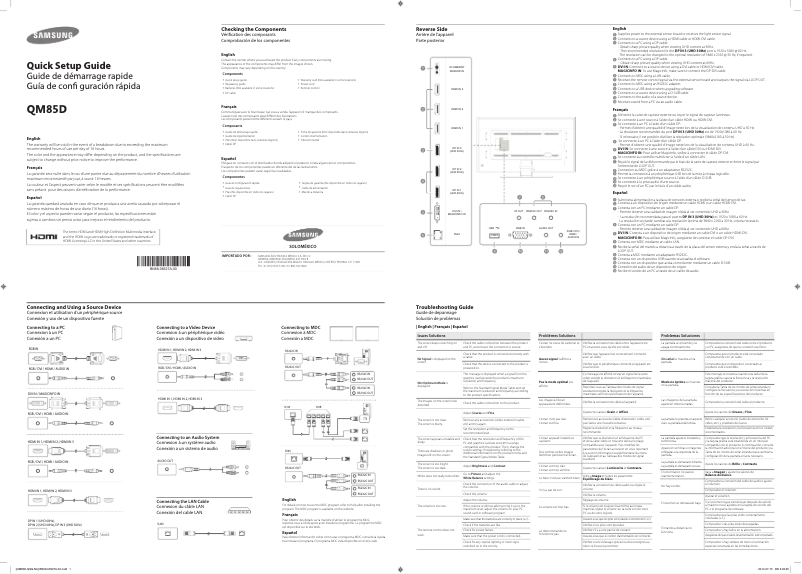 Image de la première page du manuel de l'appareil QM85D