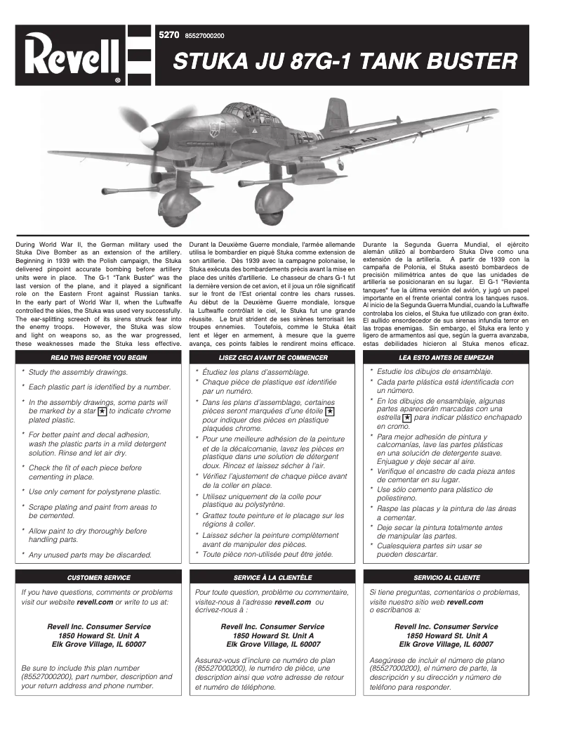 Image de la première page du manuel de l'appareil Stuka Ju 87G-1
