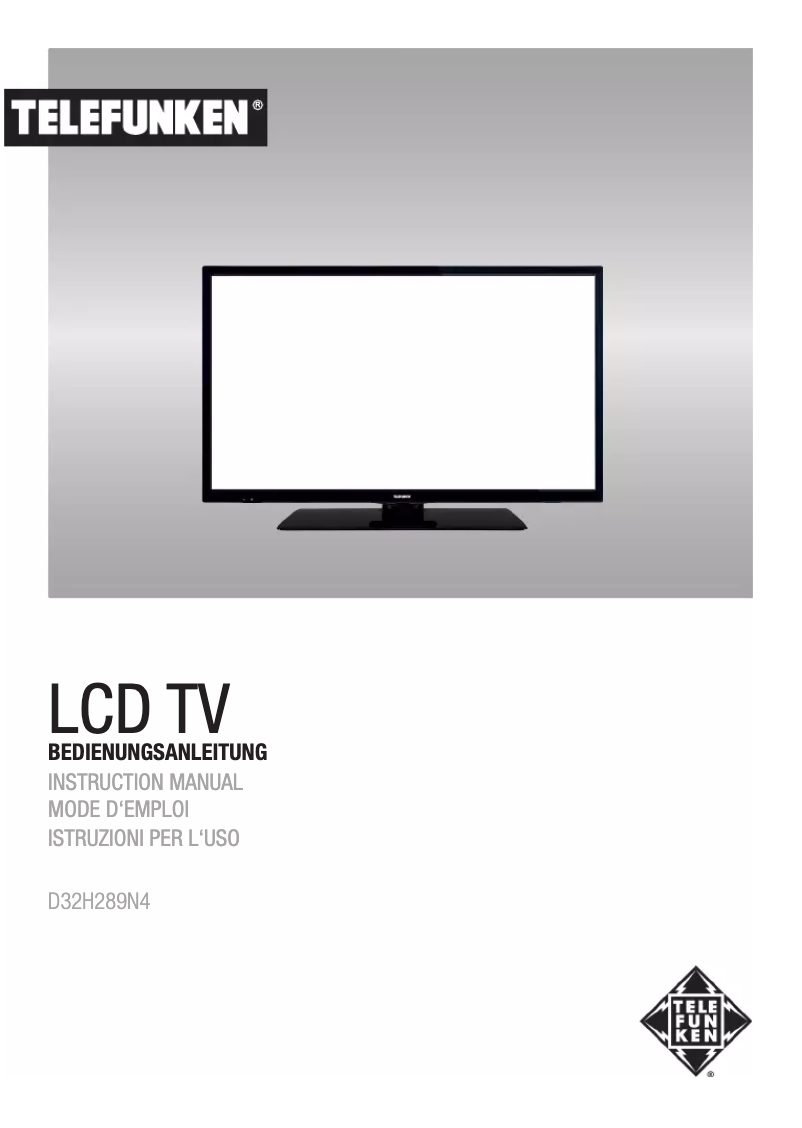 Page n°1 - Manuel utilisateur Telefunken D32H289N4