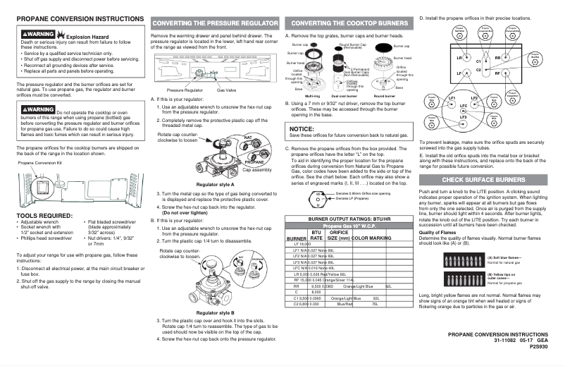 Page 1 of the manual Instructions / Assembly GE Profile P2S930SELSS