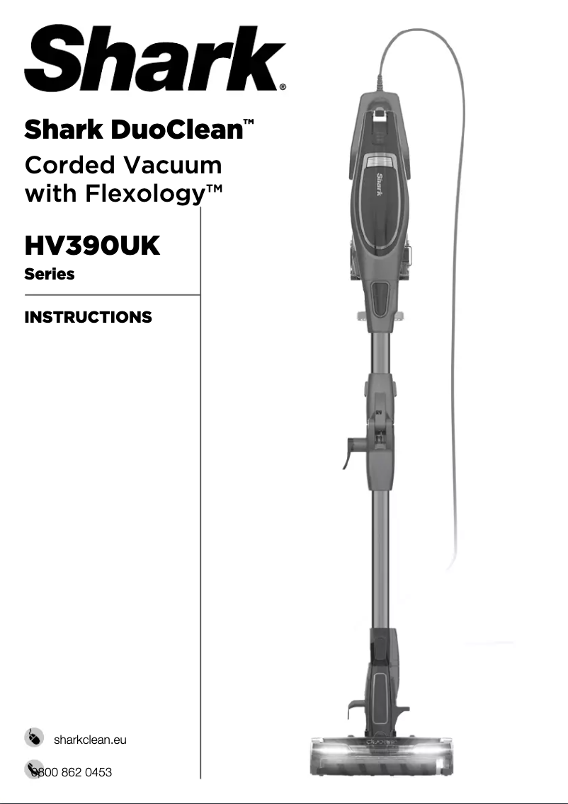 Página 1 del manual Instrucciones / montaje Shark DuoClean HV390UK