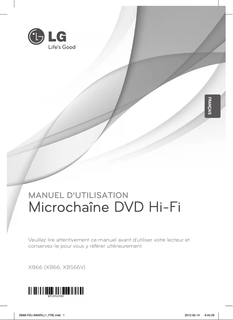 Page 1 de la notice Manuel utilisateur LG XB66