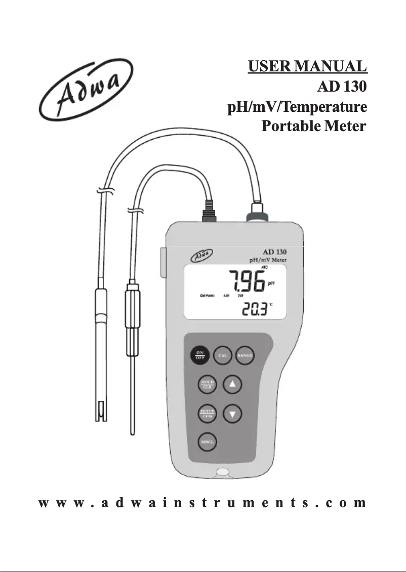 Page n°1 - Manuel utilisateur Adwa AD130