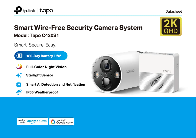 Page n°1 - Fiche technique TP-Link Tapo C420S1