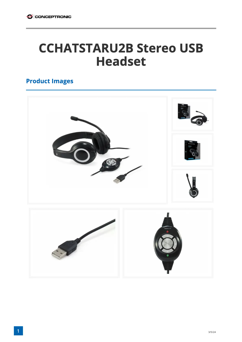Page 1 de la notice Fiche technique Conceptronic CCHATSTARU2B