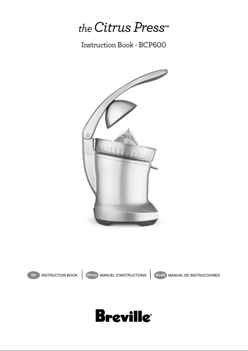Page 1 de la notice Manuel utilisateur Breville the Citrus Press BCP600