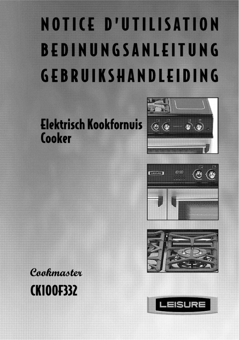 Image de la première page du manuel de l'appareil Cookmaster CK100F332