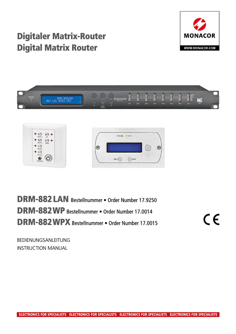 Image de la première page du manuel de l'appareil DRM-882LAN