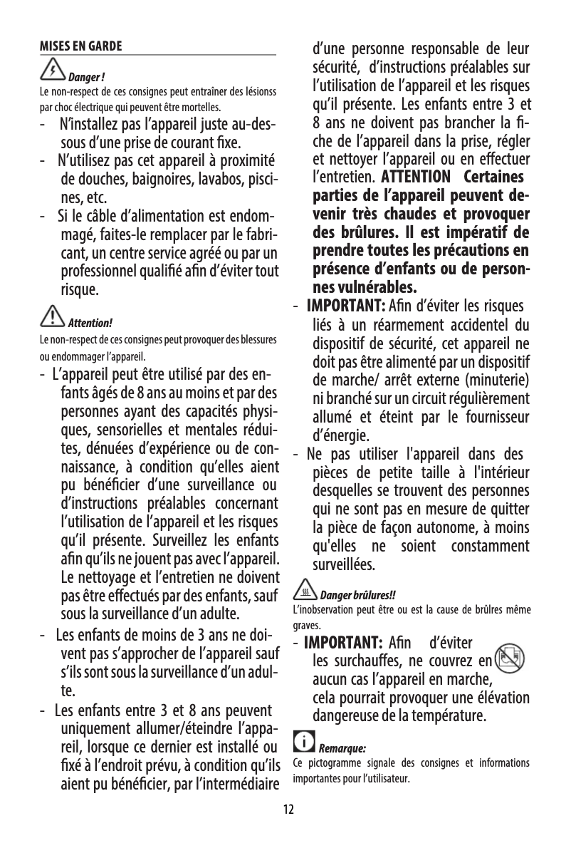 Page 1 de la notice Manuel utilisateur DeLonghi HFS30C24.DG