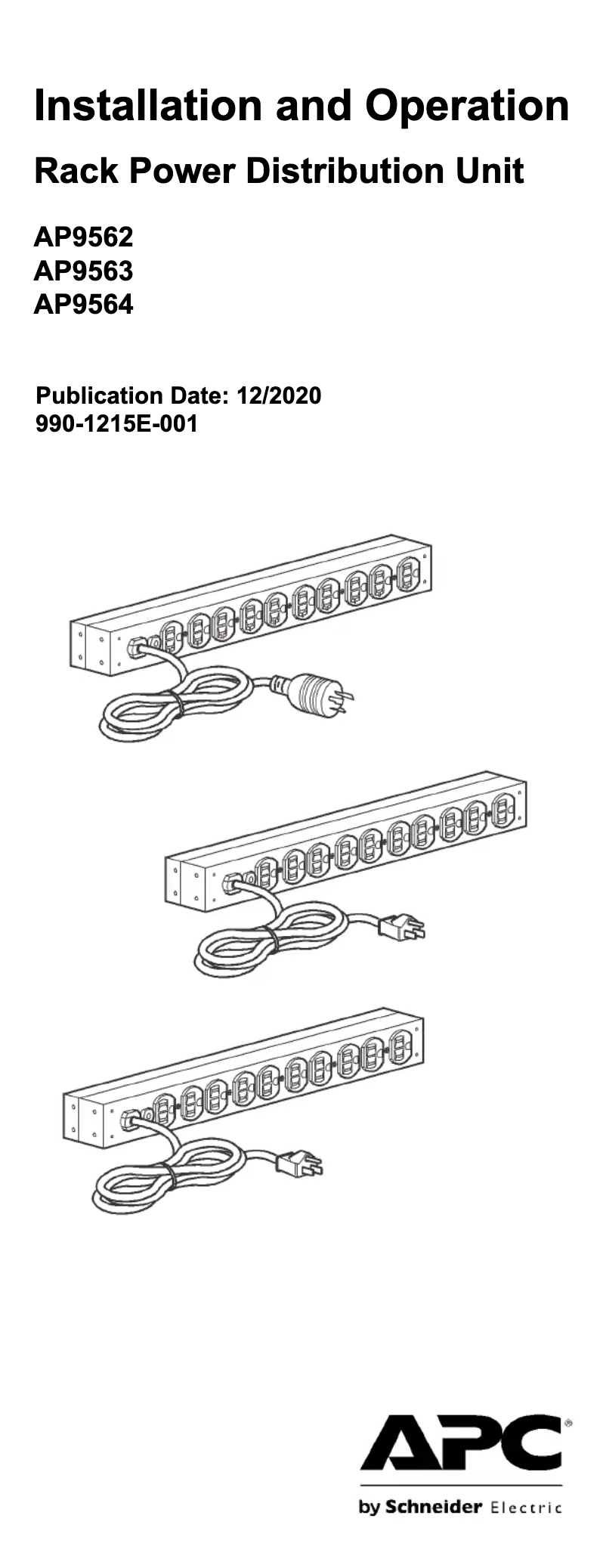 Page n°1 - Manuel utilisateur APC AP9563