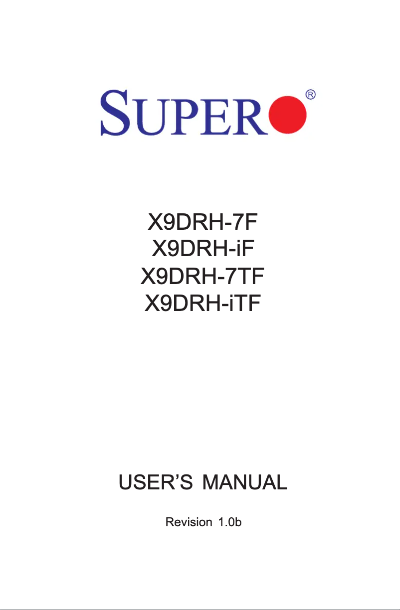 Image de la première page du manuel de l'appareil MBD-X9DRH-7F-O
