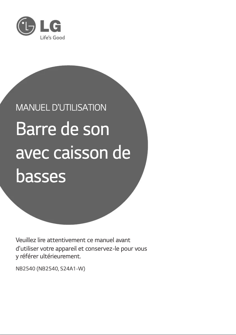 Page 1 de la notice Manuel utilisateur LG NB2540