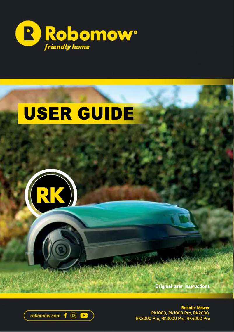 Page 1 de la notice Manuel utilisateur Robomow RK3000 Pro