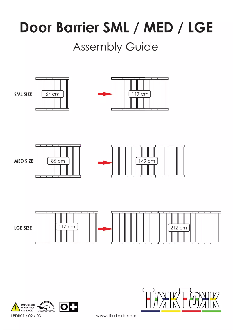 Page 1 de la notice Manuel utilisateur TikkTokk Little Boss Door