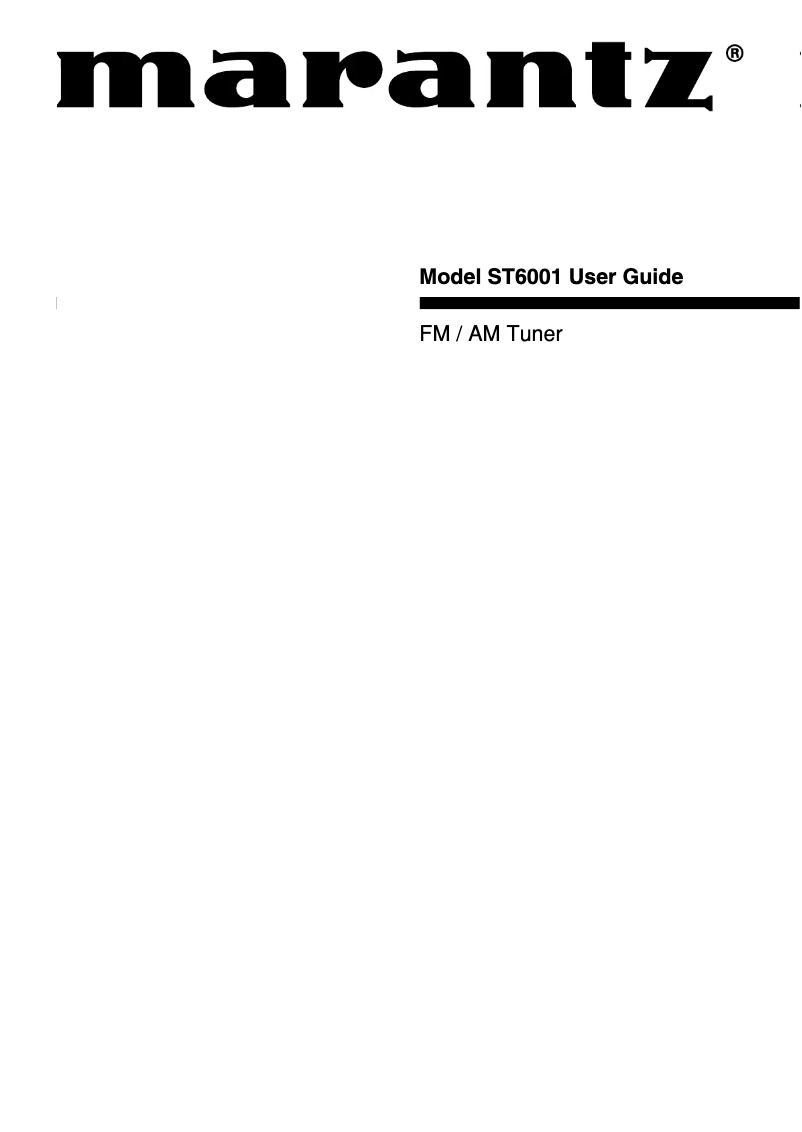 Image de la première page du manuel de l'appareil ST-6001