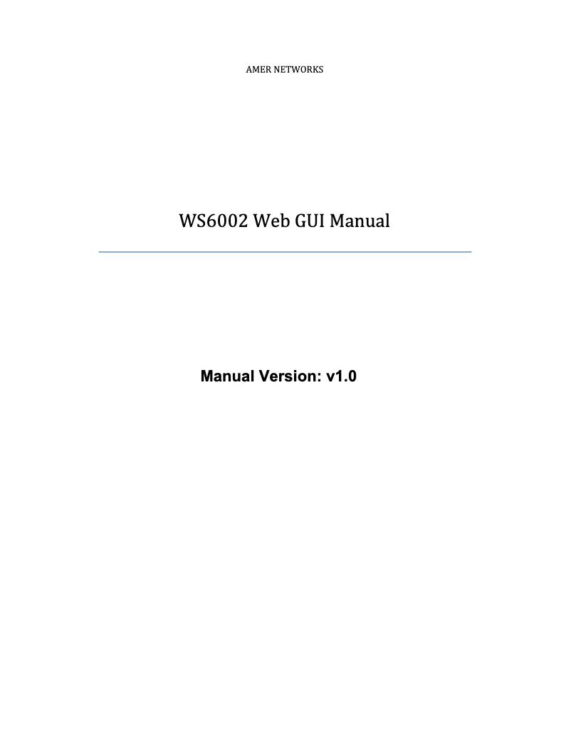 Page n°1 - Manuel utilisateur Amer WS6002