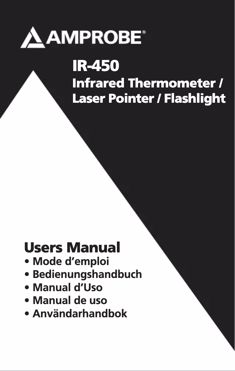 Page n°1 - Manuel utilisateur Beha-Amprobe IR-450-EUR