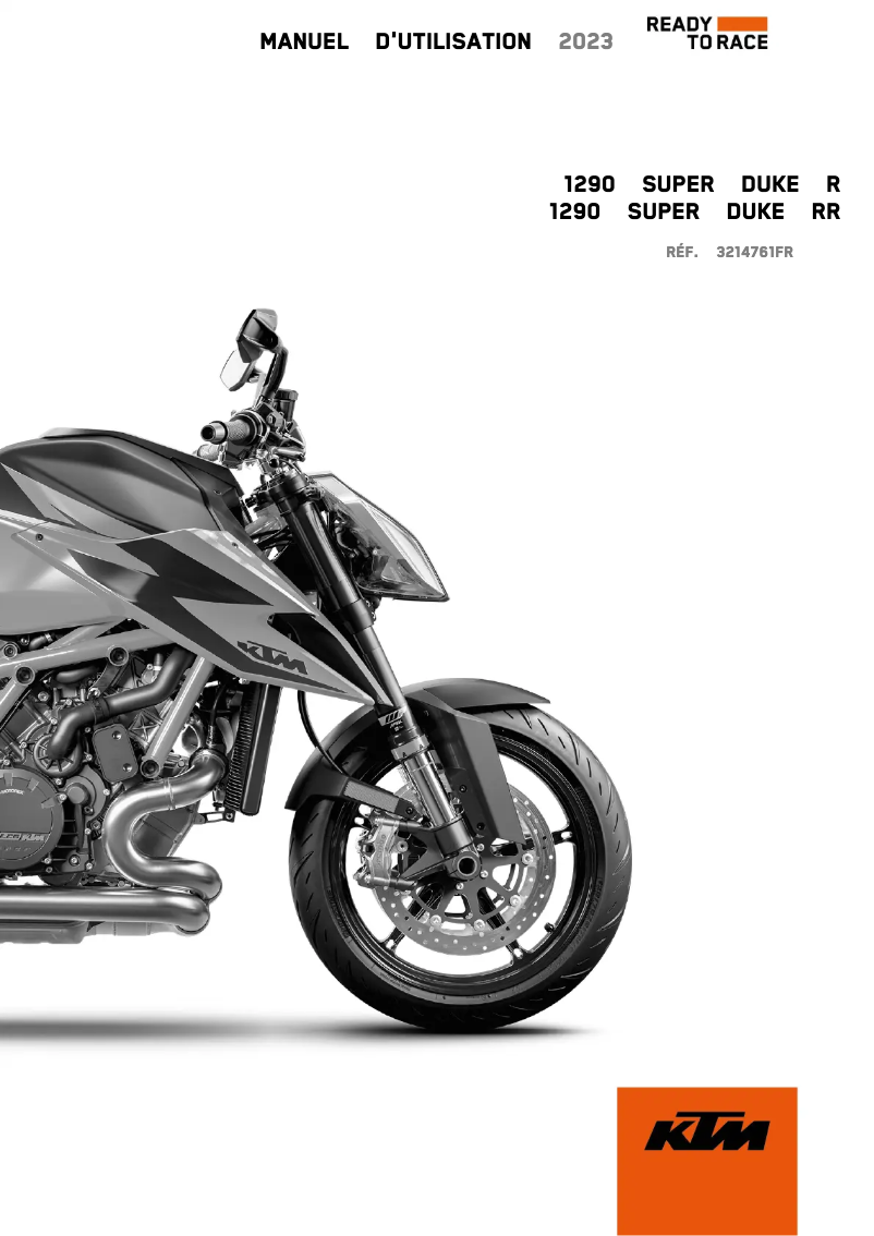 Image de la première page du manuel de l'appareil 1290 Super Duke RR (2023)