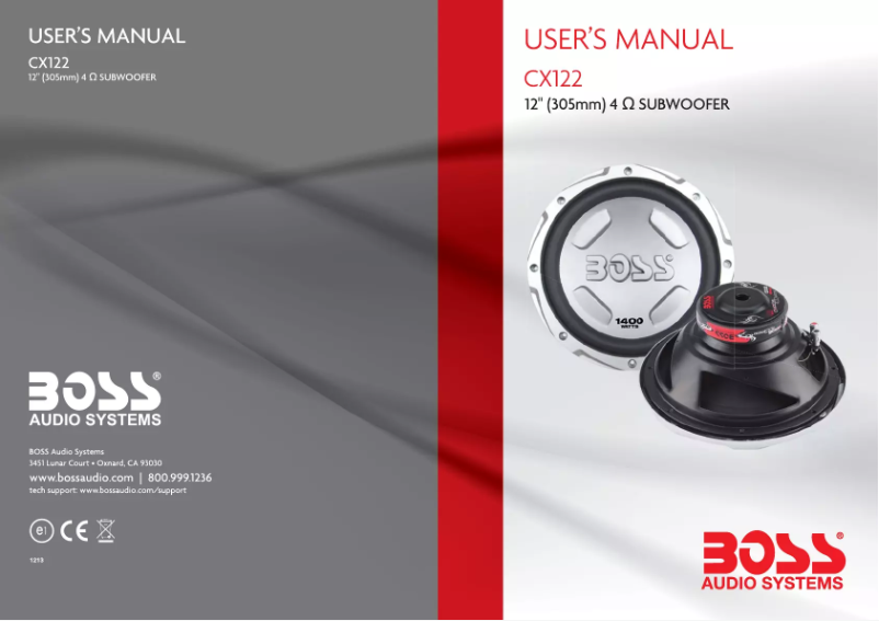 Page n°1 - Manuel utilisateur Boss Chaos Exxtreme CX122