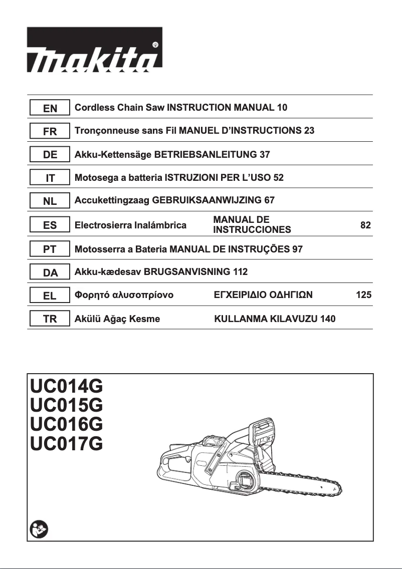 Page 1 de la notice Manuel utilisateur Makita UC016G