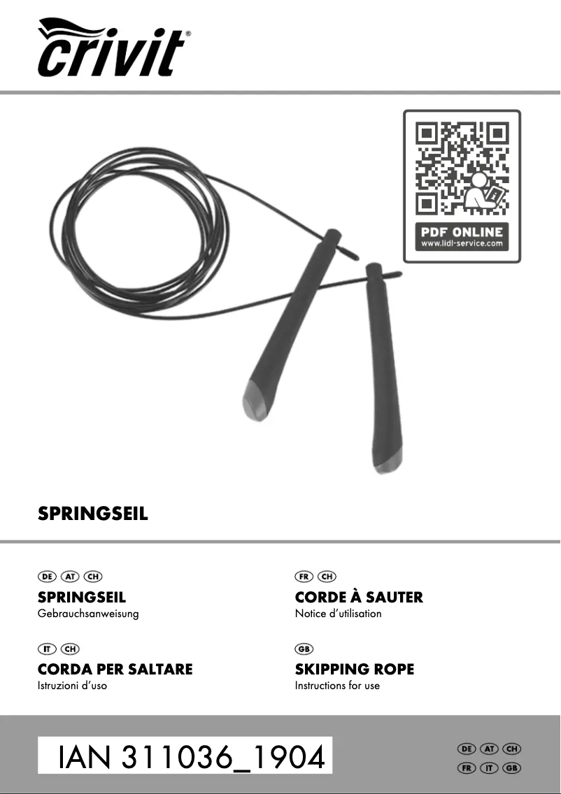 Page 1 de la notice Manuel utilisateur Crivit IAN 311036