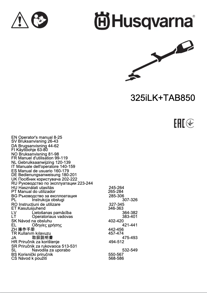 Image de la première page du manuel de l'appareil 325iLK
