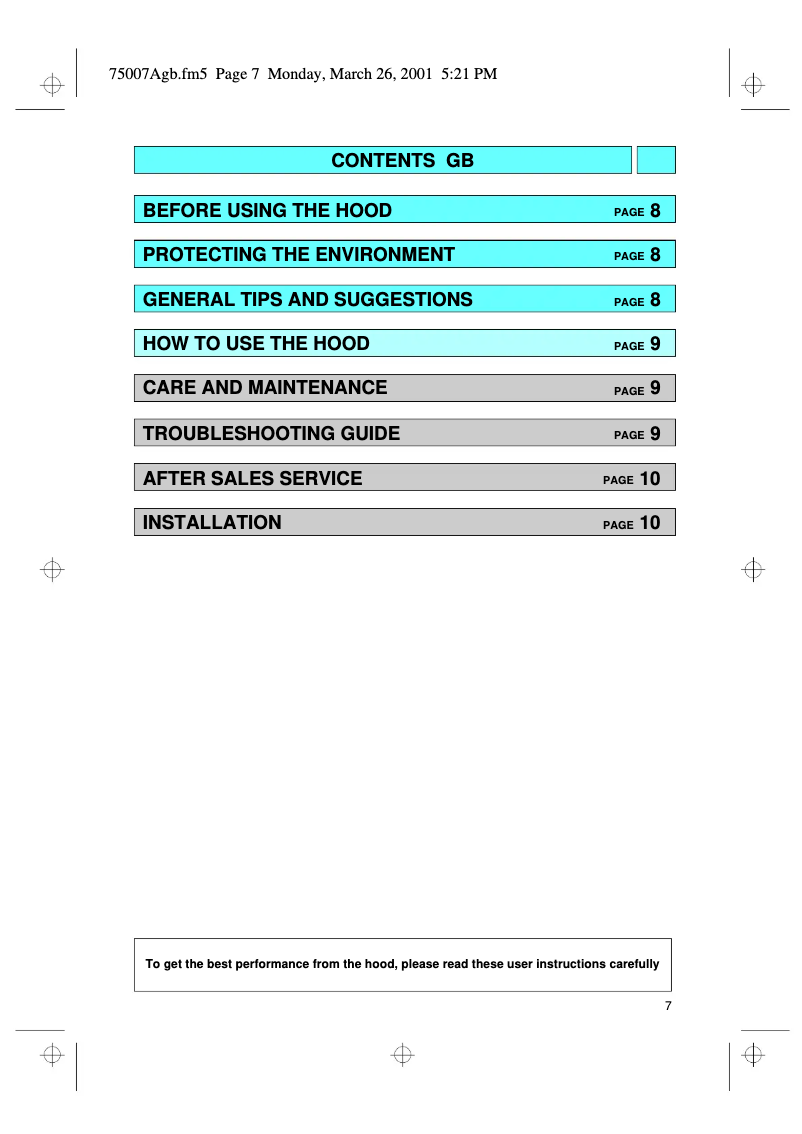 Page 1 de la notice Manuel utilisateur Whirlpool AKR 429